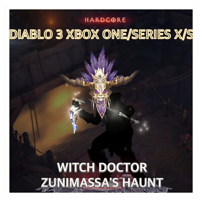 DIABLO 3 XBOX ONE/SERIES X/S HARDCORE WITCH DOCTOR ZUNIMASSA'S HAUNT MODDED SET