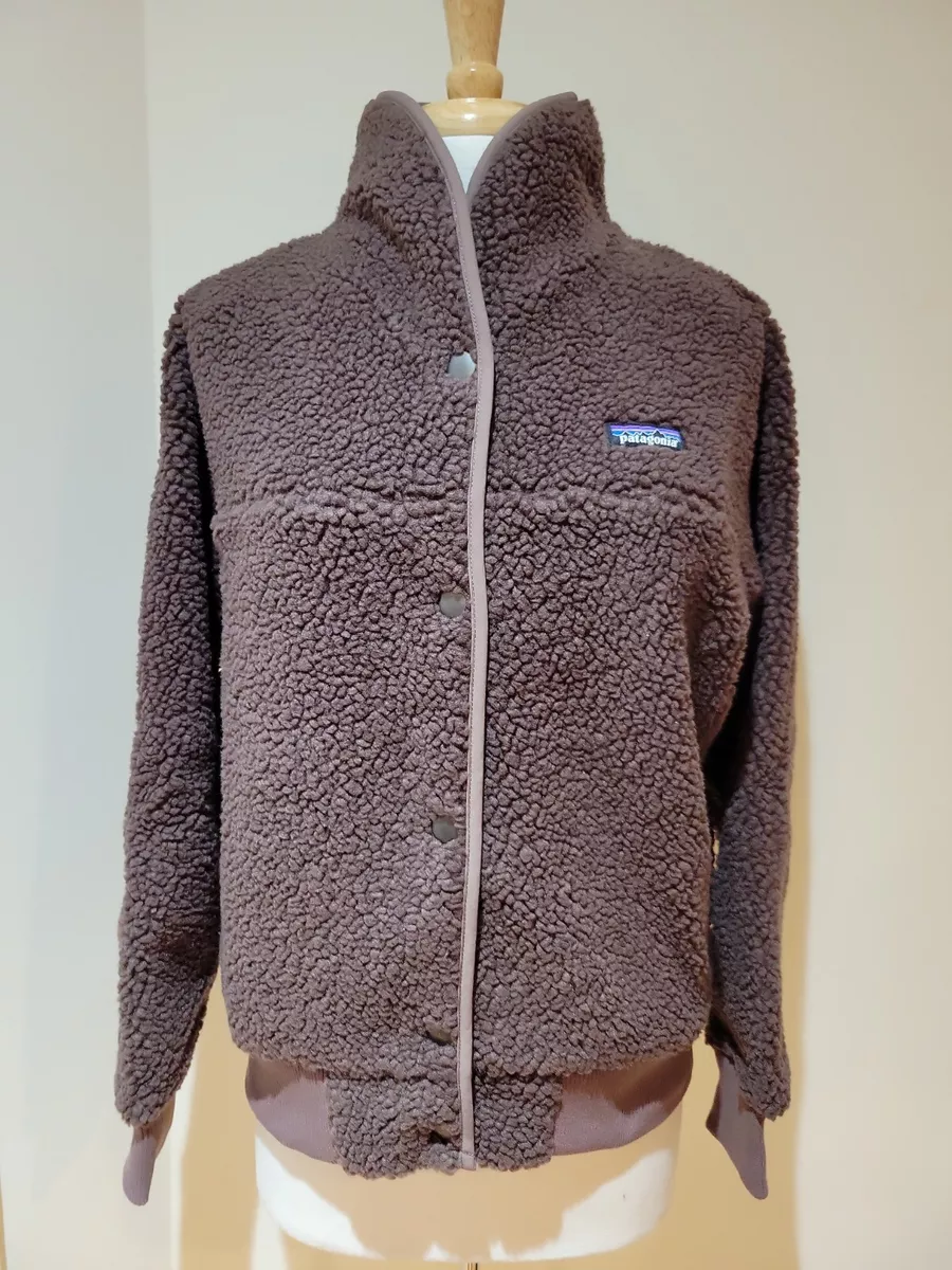 Patagonia Womens Large Snap Front Retro-X Jacket. Dusky Brown.