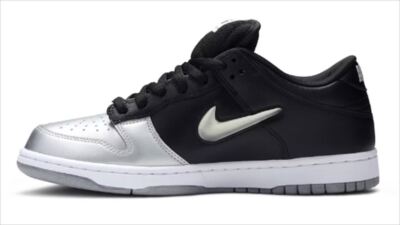 Supreme × Nike Dunk Low Metallic Silver Black CK3480-001 Men's