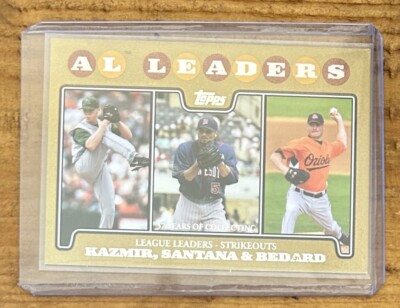 AL Leaders Scott Kazmir Johan Santana Erik Bedard #1001/2008 Topps #322 MLB