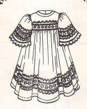 18-19" Country Childen DOLL DRESS PATTERN Victorian German French look 558