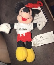 Disney Atlanta Mickey 4 Keychain Beanbag Plush New W/tags RARE