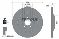2X Textar 92177005 Bremsscheibe FüR Audi Bentley VW