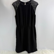 Banana Republic Black Dress Sleeveless Mesh Detail Casual Size 6 LBD Boho Chic