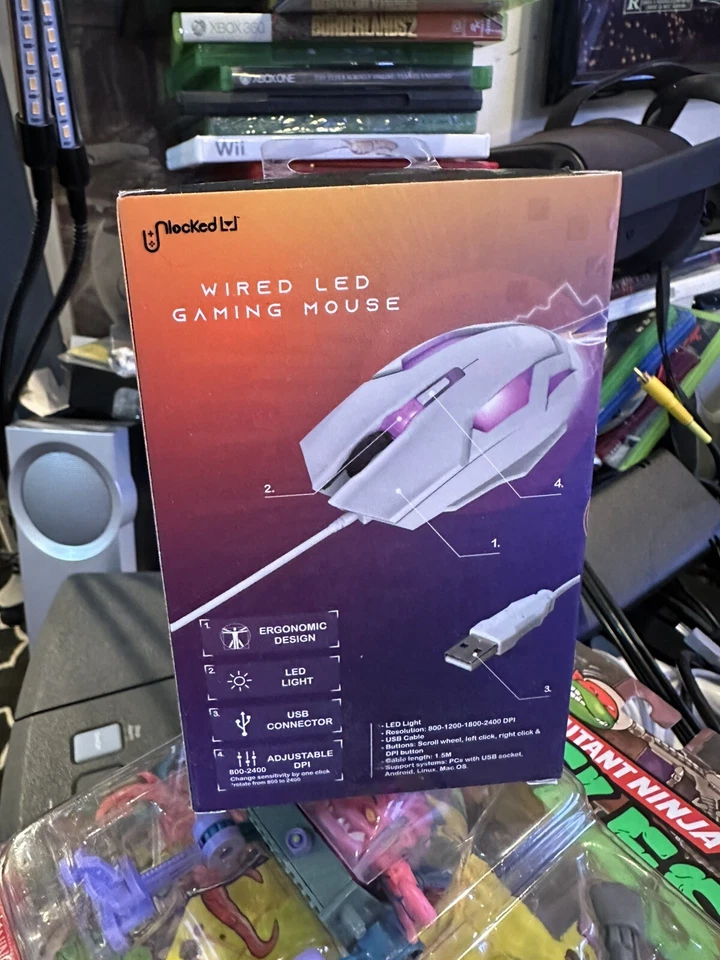 Wired LED gaming mouse 4  modes Unlocked New - Image 2 of 3