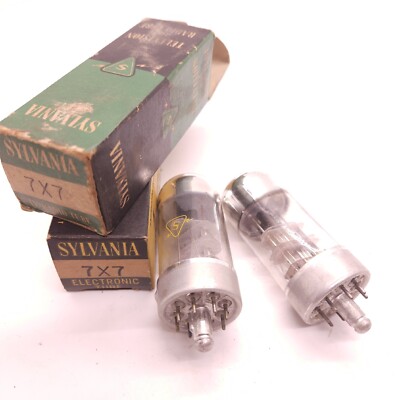 Sylvania 7X7 Vintage Vacuum Tubes Pair Valve Tube Lot Of 2 Tested