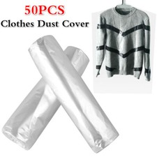 50 X Clothes Dust Cover Disposable Wardrobe Hanging Garment Bags Waterproof