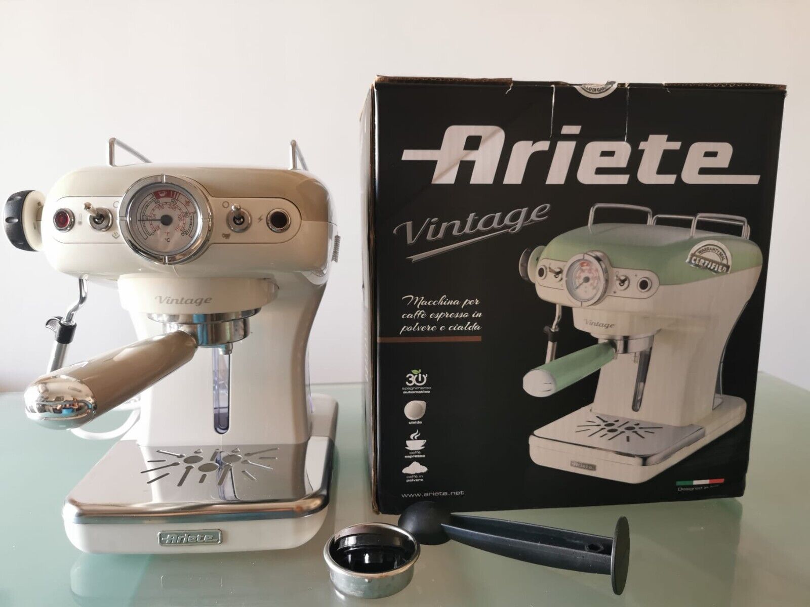 Ariete 1389 Espresso Vintage 900W Macchina per Caffè - Verde (00M138914AR0)  491901253679