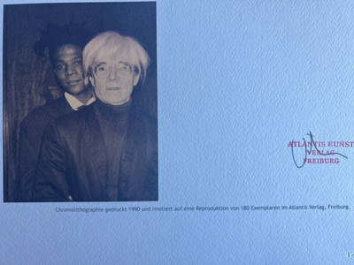 Lithographie Andy Warhol X Jean-Michel Basquiat - Avec COA Originale Signée Et Numérotée