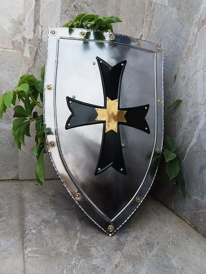 Rüstung Tempelritter Schild Stahlrüstung Schild Kampfkrieger Larp Schild Geschen - Bild 2 von 4
