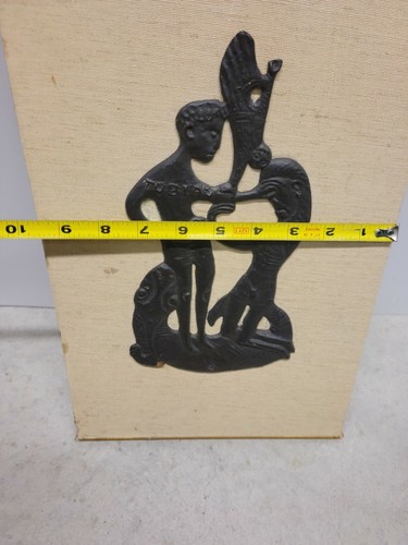 Catholic Art Cast Iron made in Germany mid century " Tobias " - Picture 2 of 11