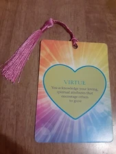 "Virtue" Love Affirmation Bookmark Tarot Oracle Card Gift Purified & Charged