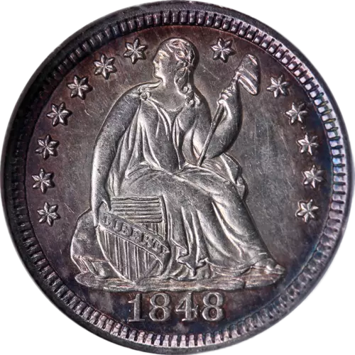 1848-P Seated Liberty Half Dime NGC MS63 Great Eye Appeal Strong Strike