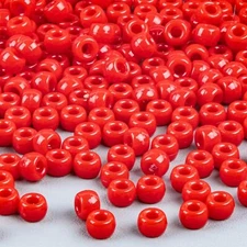 Sukh 1000+ Pcs Pony Beads - Pony Beads Bulk 6x9mm Red Color Pony Beads for Br...