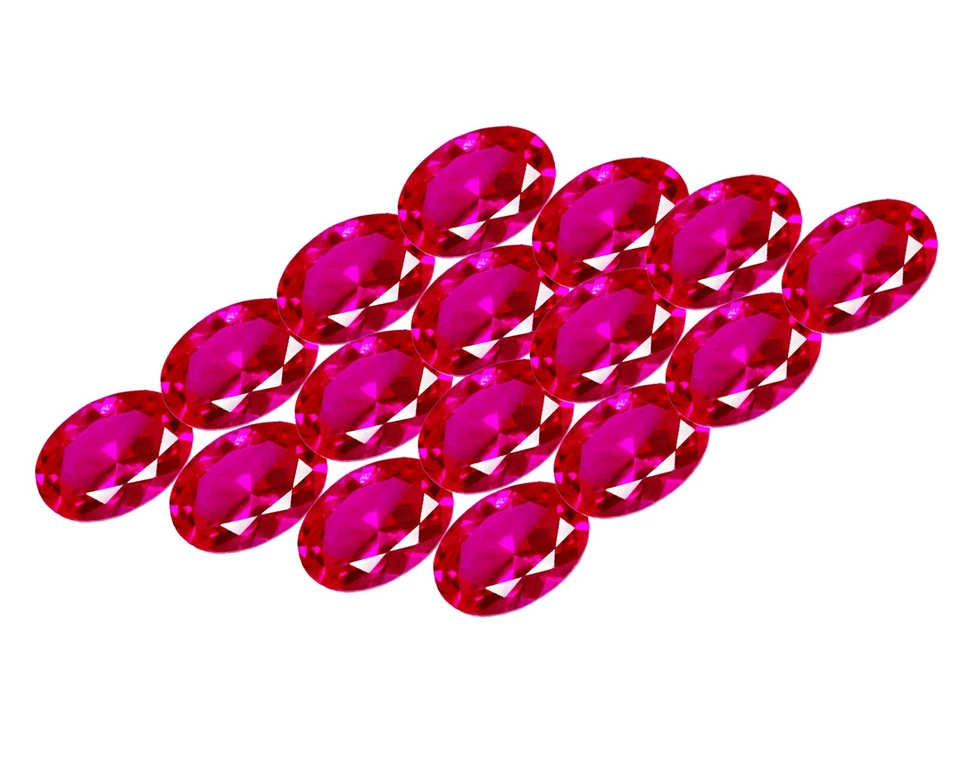 9x7 MM Natural Red Ruby 20 Pcs Lot Certified Loose Gemstone Oval Shape Gem W299 - Image 2 of 4