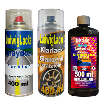 Spraydosen Orly Blau LP5Z Autolack Klarlack im SET je 400ml für VW & Politur