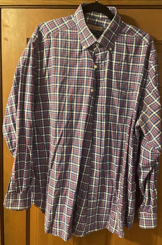 Vineyard Vines Men’s XL Tucker Long Sleeve Dress Shirt Blue Checkered Button Up