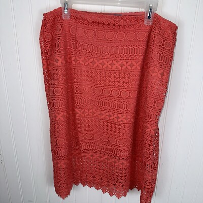 Aina Be Francesca s Womens Peach Crocheted A line Skirt Medium