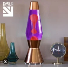 Lava Lamp Mathmos Copper Violet Red Rose Gold Purple Home Decoration Retro