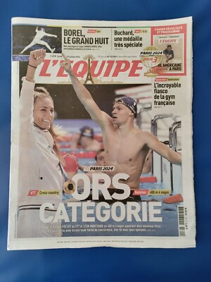 LEON MERCHANT/PAULINE FERRAND-PREVOT/JOURNAL L'EQUIPE 29/7/ 2024 ''GORS CATEGORY''