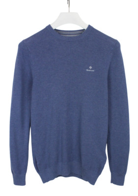 Gant Sweatshirt Herren Klein Rundhals Stretch Pullover Blau Muster
