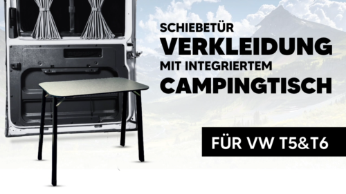 HideMyTable - Revestimiento de puerta corredera VW T5 y T6 con mesa de camping integrada NUEVO - Vídeo 1 de 1
