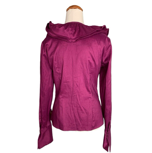 Samuel Dong Jacket Blouse Purple Ruffle Collar Size XS Designer Unique VGC - Bild 11 von 23