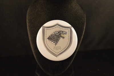 ''WINTER is COMING''  Lot of  5 BUTTONS pins pinbacks STARK HOUSE SHIELD Dire Wolf