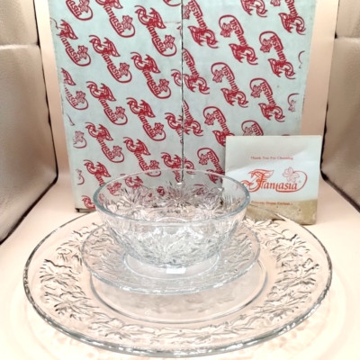 Princess House Fantasia Fine Crystal 3 pc Place Setting Dinnerware 511 512 526