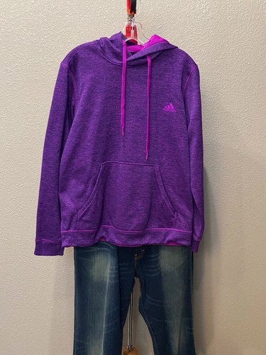 WOMENS Adidas Purple Hoody SWEATER Large L 16 18 - Picture 2 of 10
