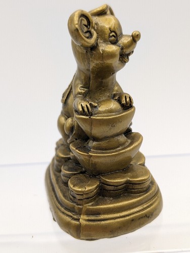 Hindu Token Golden Year of the Mouse Mouska Trinket Paper Weight Souvenir - Picture 7 of 13