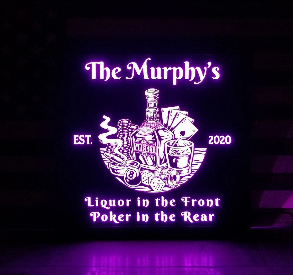 Letrero LED de whisky personalizado personalizado, letrero de pub de bar en casa, letrero iluminado Foto 3 de 4