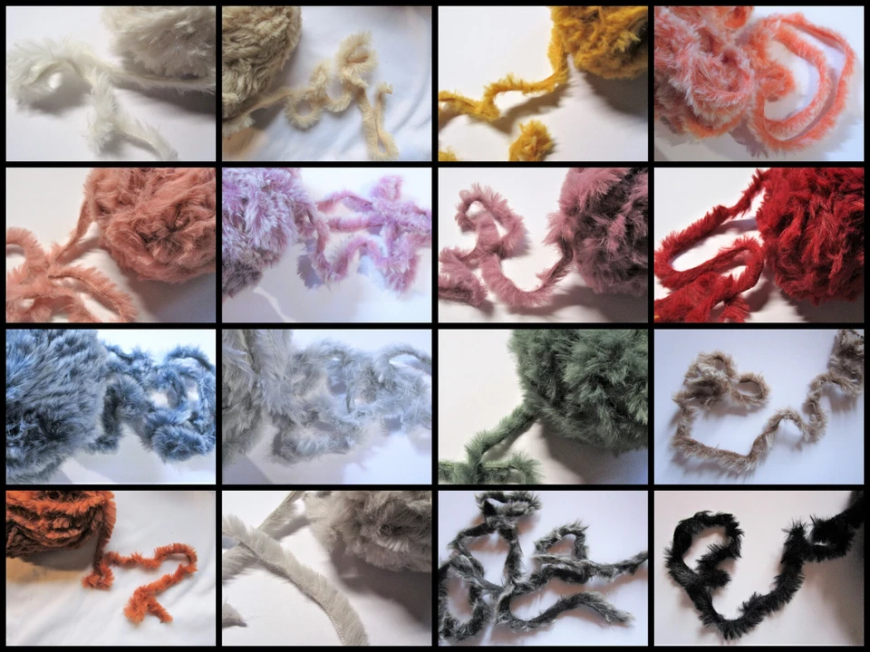 3 m Kunstfellschnur (0,60 €/m) 1cm breit Kunstfell Plüsch Band Schnur waschbar