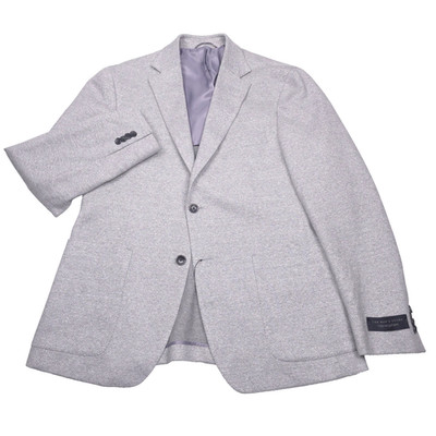 Bloomingdales Jersey Unstructured Sport Coat Mens 44R Gray Linen Blazer Jacket