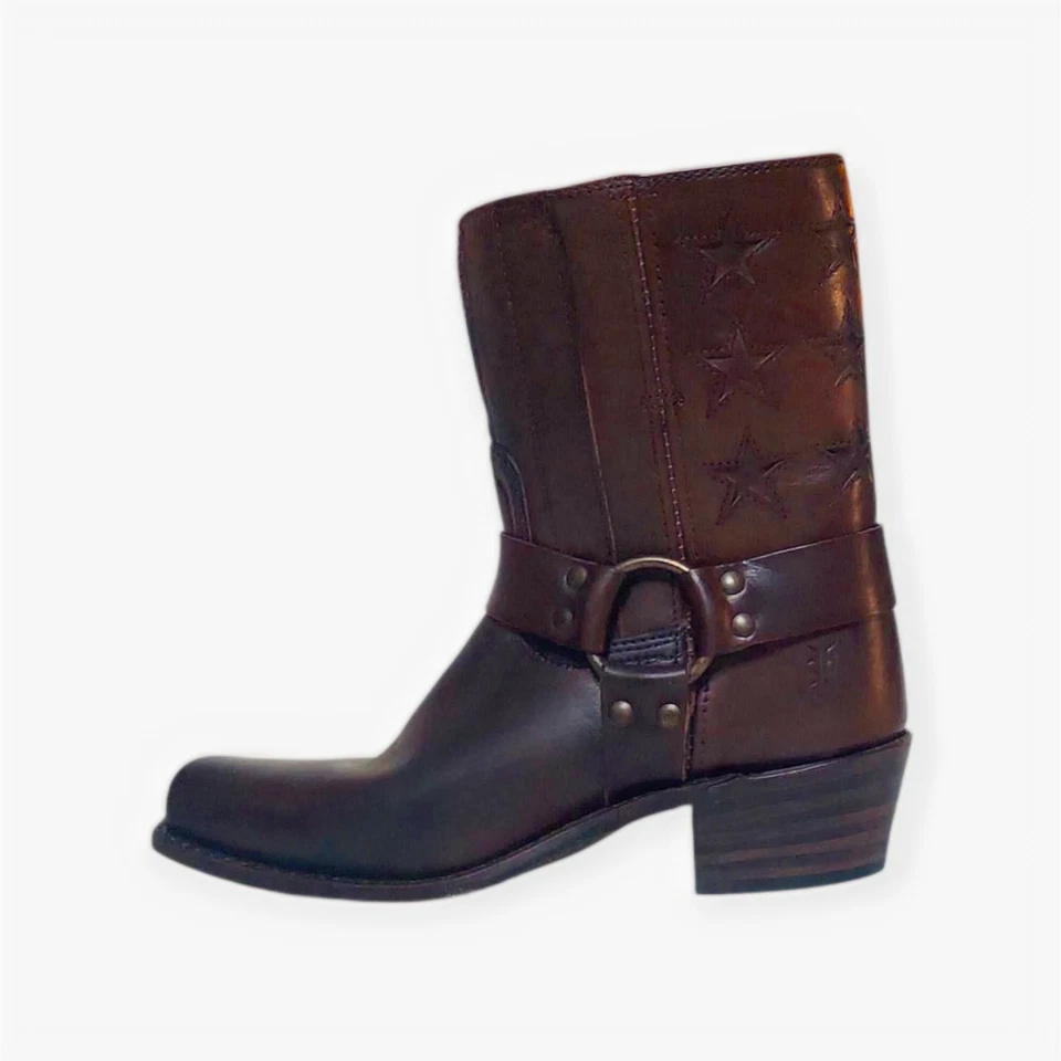Frye 150 Aniversario Arnés Bandera Americana Bota Corta Marrón Hecho en EE. UU. TALLA 8 Foto 3 de 4