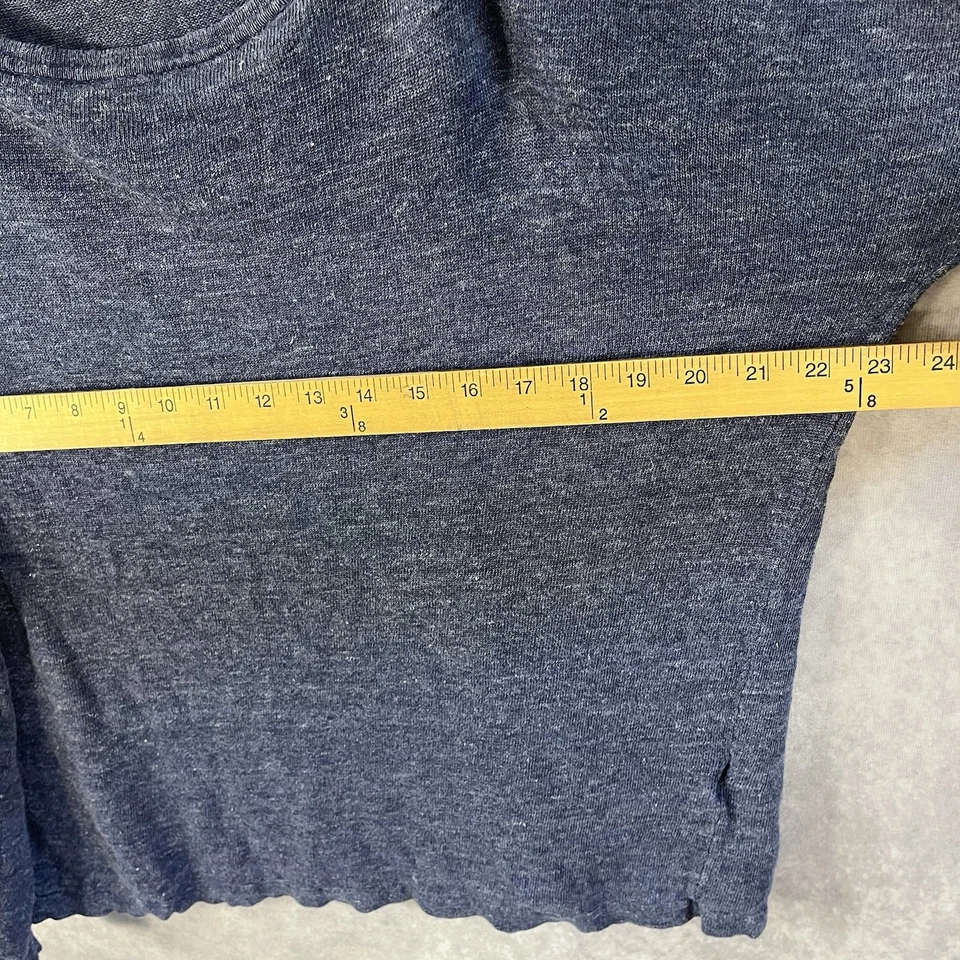 Blusa Patagonia Mujer Mediana 100% Lino Manga Larga Top Cuello Redondo Hippie Boho Foto 4 de 4