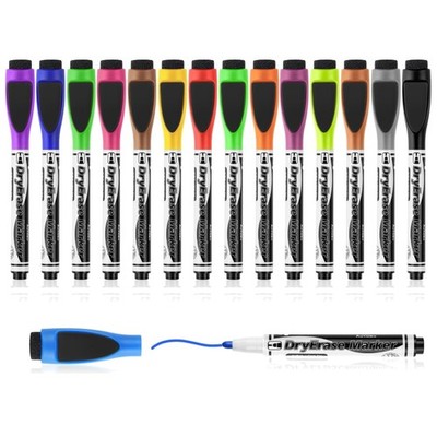 Whiteboard Marker Set 15 Farben magnetisch abwischbar für Schule Büro Haushalt