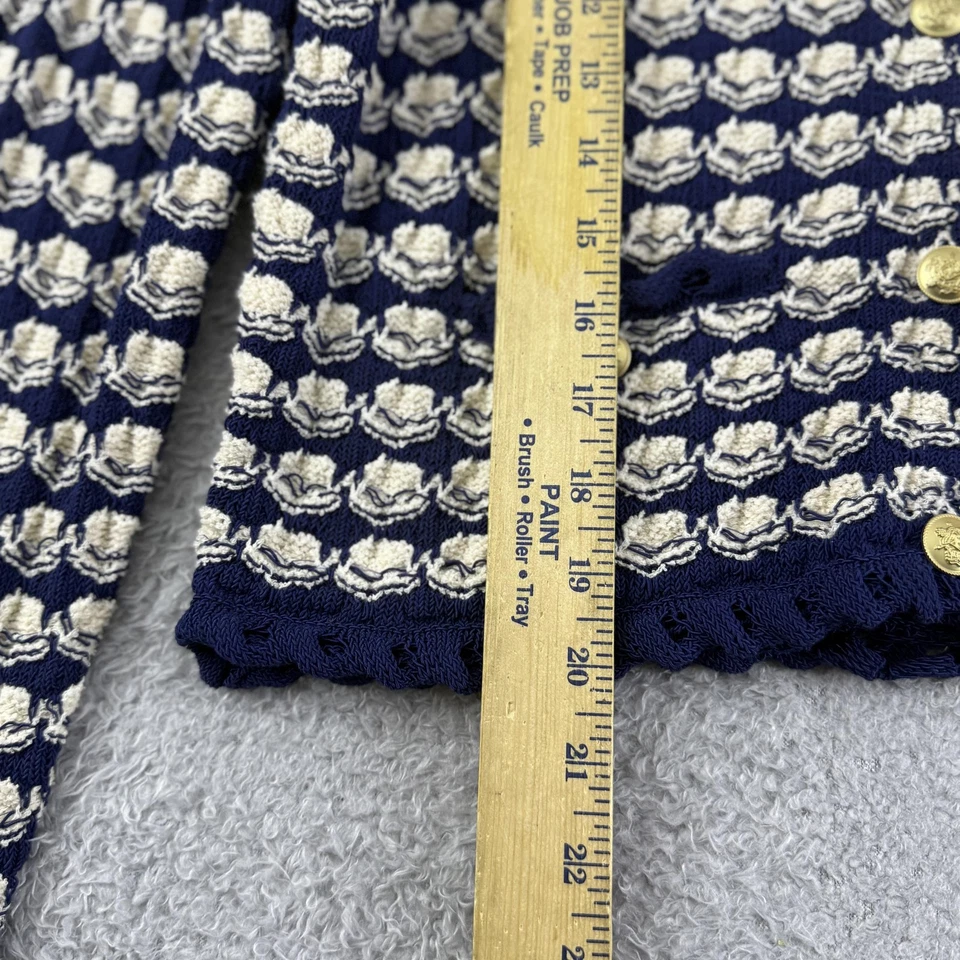 J.Crew Cardigan Sweater Womens Small Blue Cardigan Lady Jacket Textured Crochet - Image 4 of 4