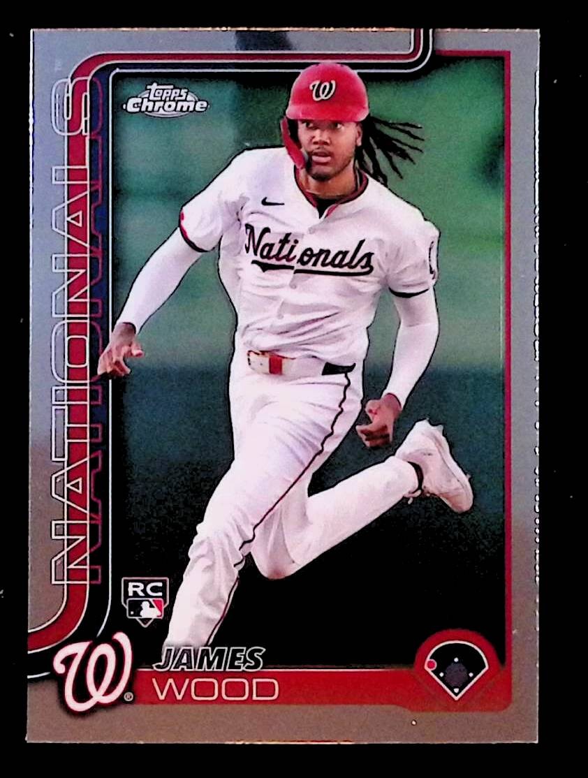 James Wood 2025 Topps Chrome #132 Rookie Washington Nationals