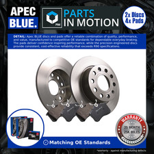 2x Solid Brake Discs and Pads fits SKODA OCTAVIA Mk1, Mk2, Mk3 Rear 00 to 20 Set