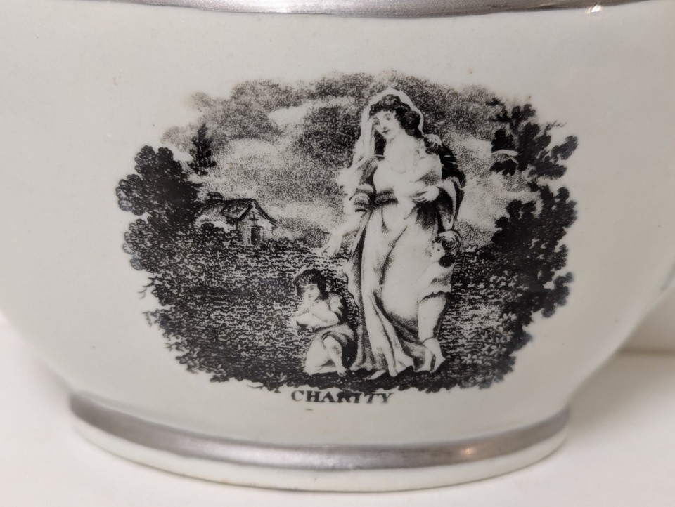 Antique Georgian Coalport ? Prow Shape Porcelain Teapot 'Charity ...