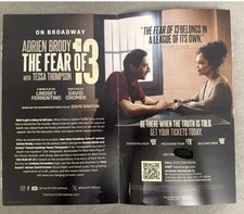 The Fear Of 13 Broadway Promo Mailer  2026 Adrian Brody SEALED NEW w/code