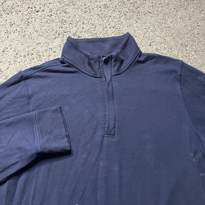 Travis Mathew 1/4 Zip Cloud Fleece Sweatshirt Mens Size Medium Navy Blue Sweater