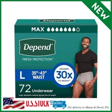2 Packs of 36 Depend Fresh Protection Adult Diapers, Incontinence Underwear for