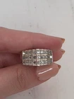 Vintage JWBR Sterling Silver Cocktail Ring(Feat. Multiple Small Diamonds Size 8