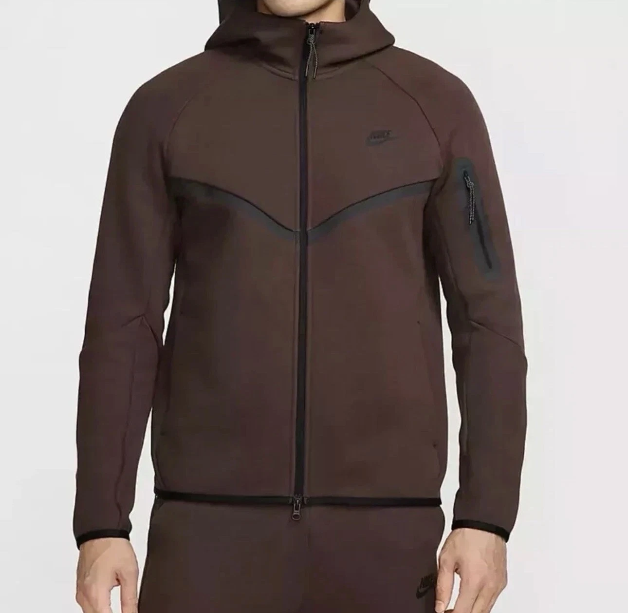 Nike Tech Fleece Full-Zip Hoodie Baroque Brown Men's Size Large New HV0949 237