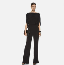 Diane Von Furstenberg DVF Black Dezi Jumpsuit, Size 10