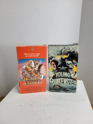 Mel Brooke's VHS Lot Of 2 Blazing Saddles Young Frankenstein 