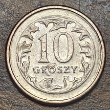 1990 Poland 10 Groszy Copper Nickel Coin Rzeczpospolita Polska Eagle KM 279 D90