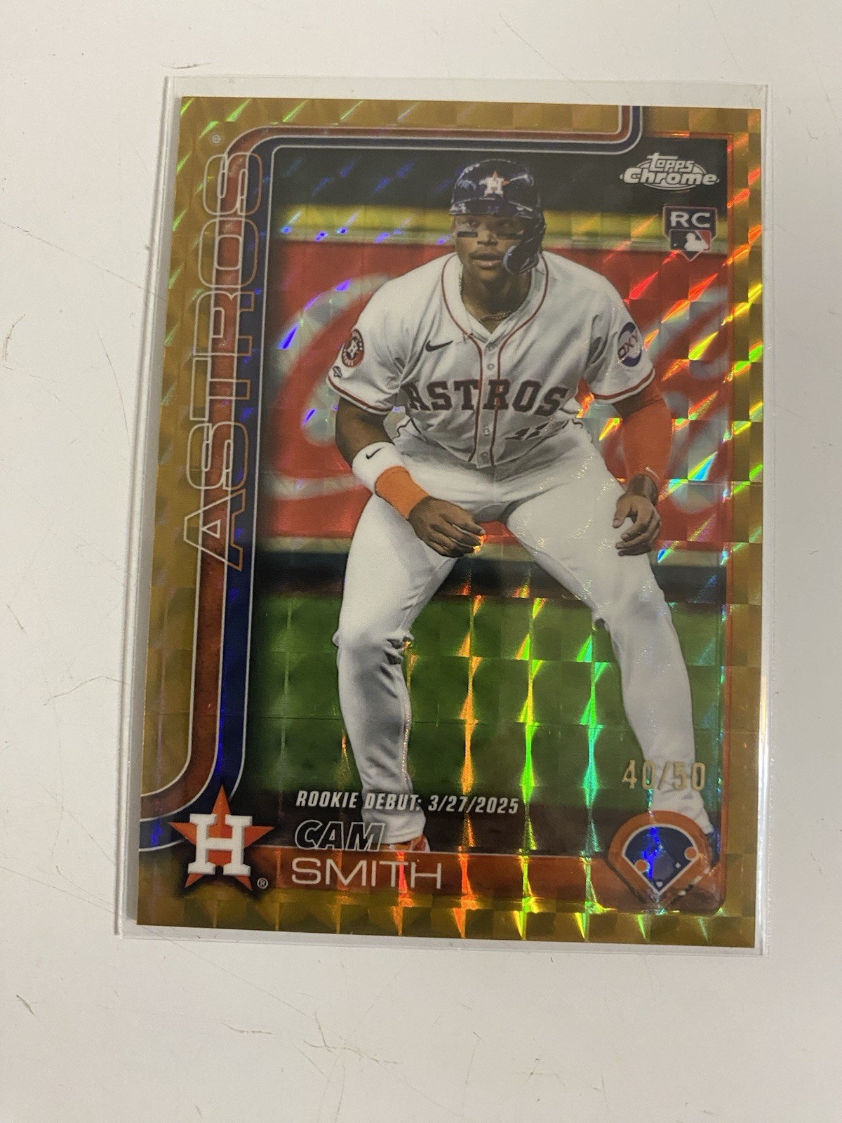 2025 Topps Chrome Update #USC19 Cam Smith Gold Geometric Refractor /50